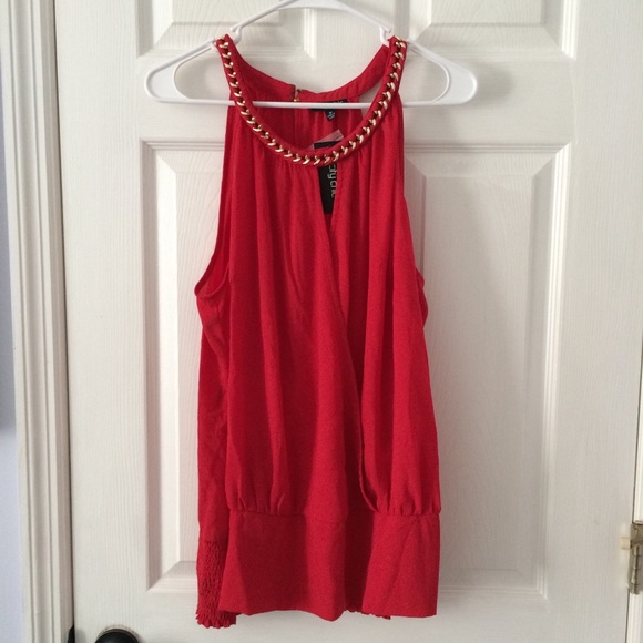 City Chic Tops - City Chic Red Tango Wrap Top Plus Size NWT